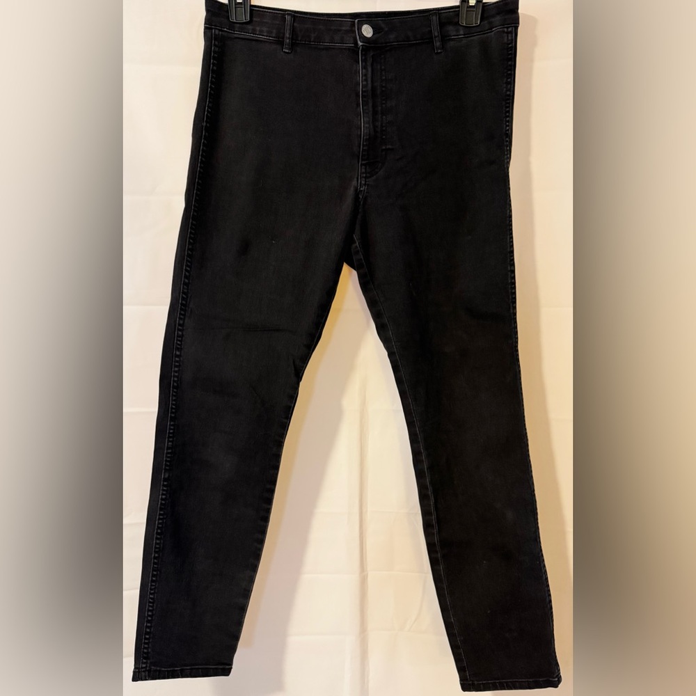 &Denim Co. Women's 12 Black Denim Jeans Skinny Stretch High Waist Ankle Length